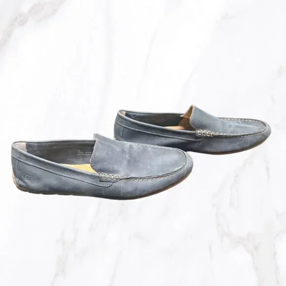 Born Men's Navy Nubuck Allan Driving Moccasins, Size 14M